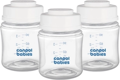 Set Canpol-flessen voor het opslaan van moedermelk 3x120ml