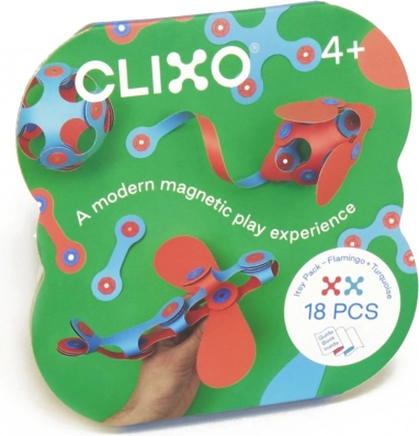 Magnetische blokken Clixo Itsy, roze en turkoois