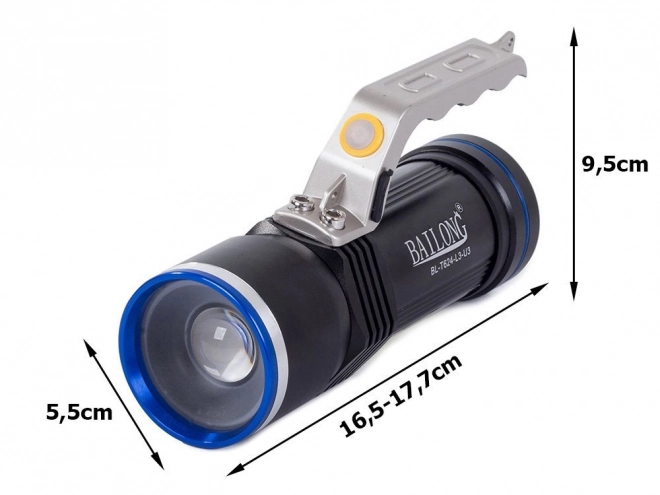 Militaire LED zaklamp met Cree XM-L3-U3 Zoom van Bailong