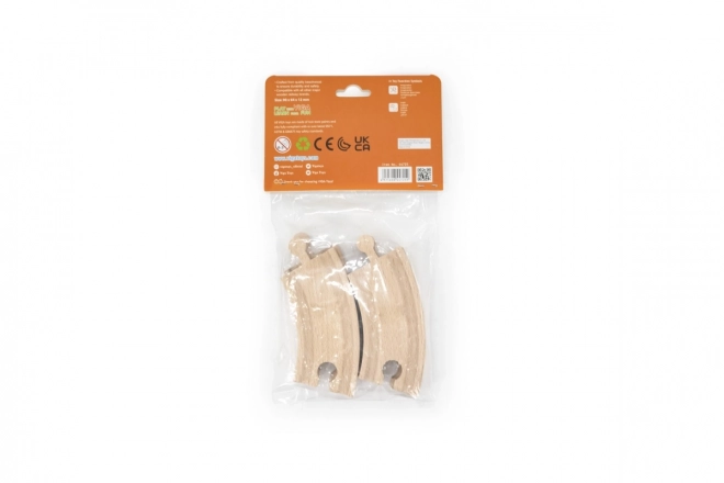 Houten spoorbochten klein 4 stuks