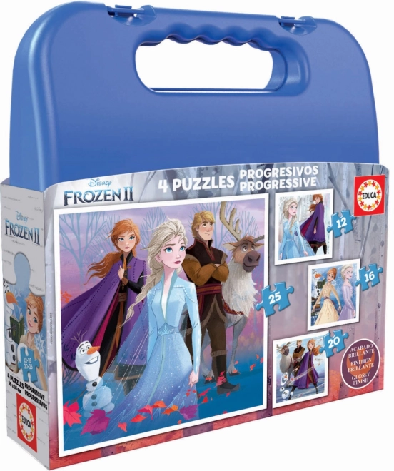 EDUCA Puzzel in koffertje Frozen 2, 4in1 (12,16,20,25 stukjes)