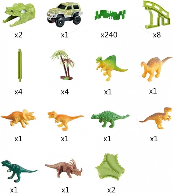 Flexibele dinosaurussenracebaan 240 stuks