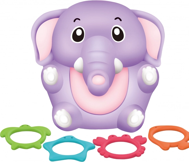 Olifant voor in bad met ringen