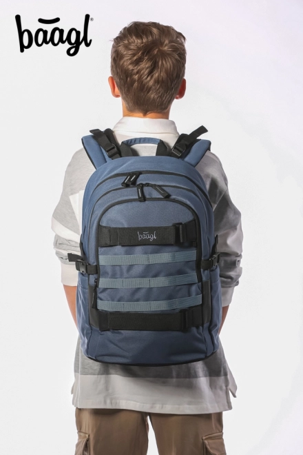 Set schooltassen Skate Dust Blue: rugzak, etui, sporttas