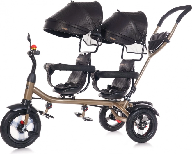 CHIPOLINO Driewieler voor tweelingen 2Play Obsidian – goud