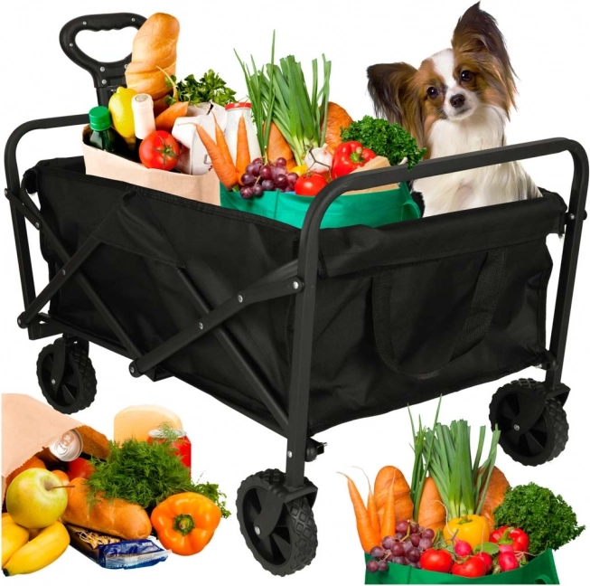 Opvouwbare toeristische transportkar voor boodschappen met zwenkwielen en telescopische handgreep