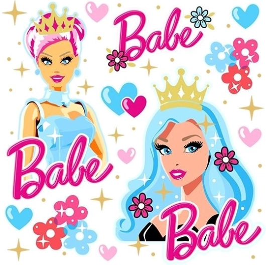 Opstrijkapplicaties prinses BABE – klein vel