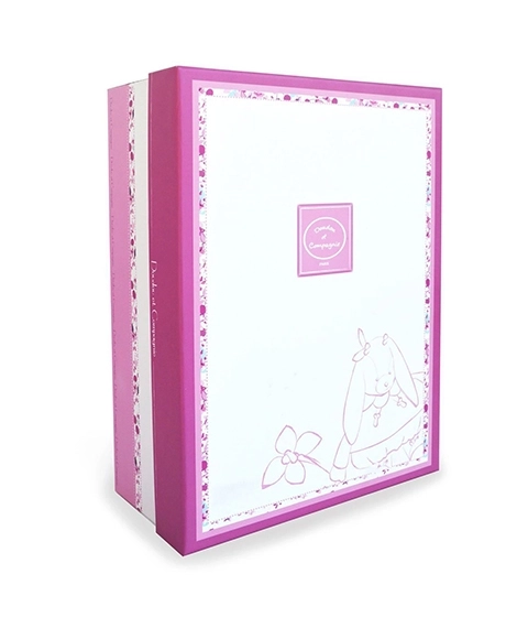 Doudou geschenkset met roze pluche konijntje knuffeldoek
