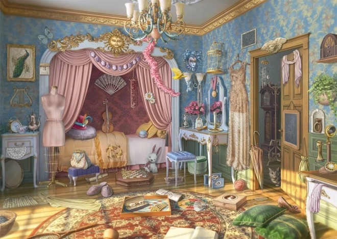 SCHMIDT Secret puzzel June's Journey: Slaapkamer van juffrouw June 1000 stukjes
