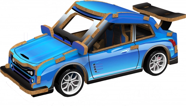 3D-puzzel Raceauto hout