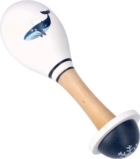 Houten maracas met walvis voor kinderen