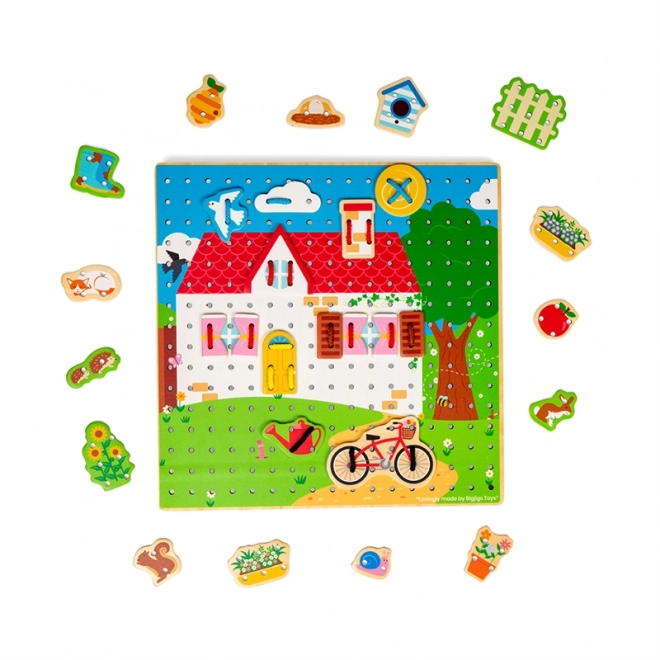 Bigjigs Toys Rijgplank Huisje