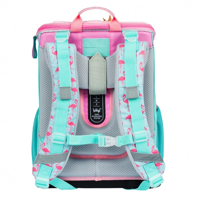 BAAGL 5 SET Zippy Flamingo: schooltas, etui, zak, map, doos