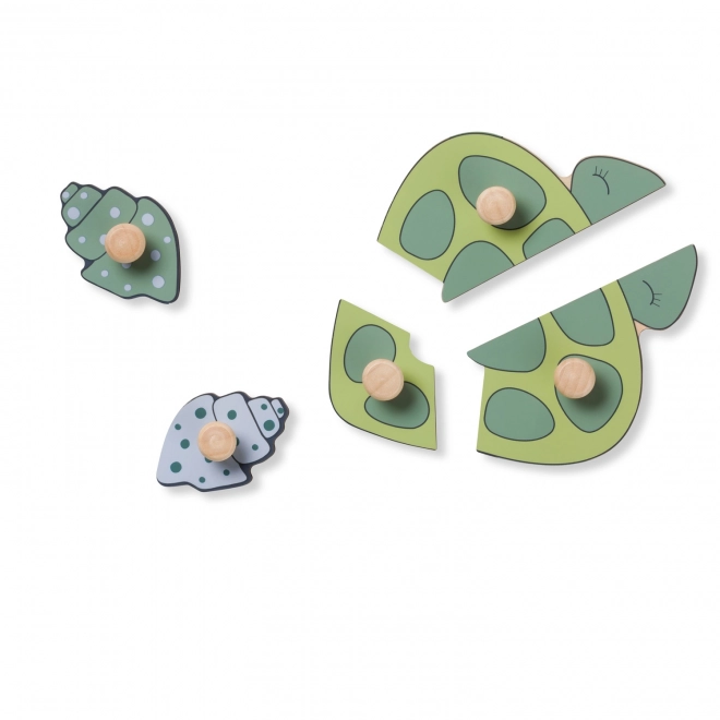 Houten puzzel - schildpad