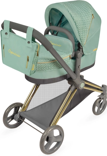 Opvouwbare 3-in-1 poppenwagen met tas CAPRICCIO, 73 cm
