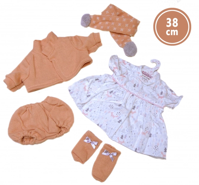 Llorens 385L LOLA - realistische pop met geluiden en zacht stoffen lichaam - 38 cm