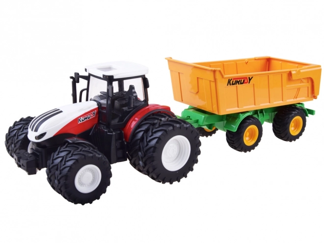 Afstandsbediende tractor met rubberen wielen + aanhanger RC0601