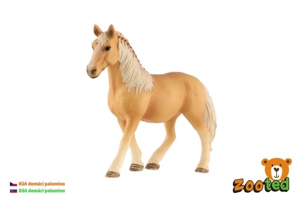 Thuispaard palomino zooted plastic 13cm in zak