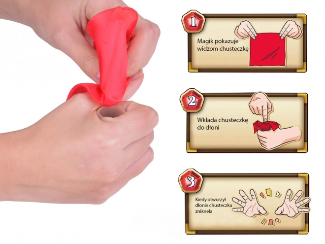 Goocheltruc verdwijnende zakdoek met vinger GR0694