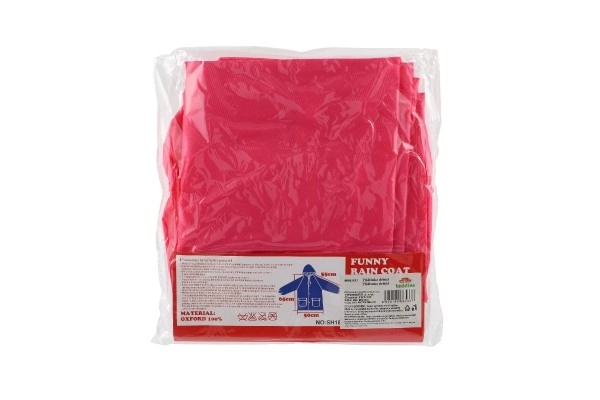 Kinder regenjas konijn maat 110-120cm roze in zak 23x25cm