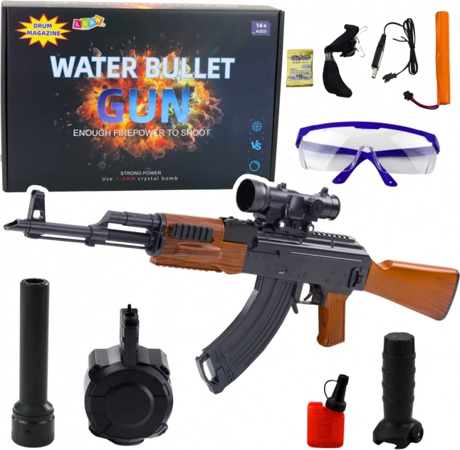 Karabijn voor waterkogels met accessoires en beschermende bril