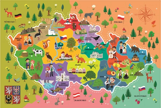 TREFL Puzzel kaart van de Tsjechische Republiek 44 stukjes
