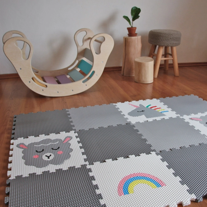 Schattig ontwerp met eenhoorn en regenboog