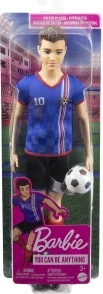 Ken-voetbalpop in blauw tenue