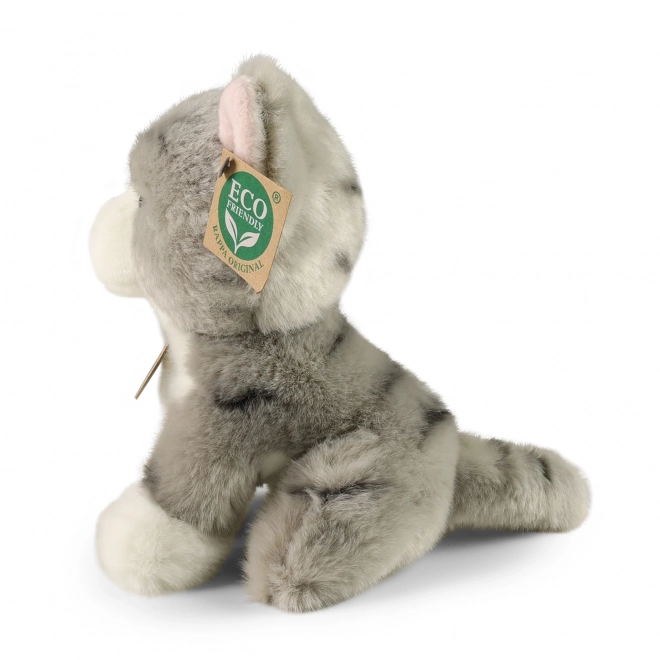 Grijze pluchen kat 18 cm Milieuvriendelijk