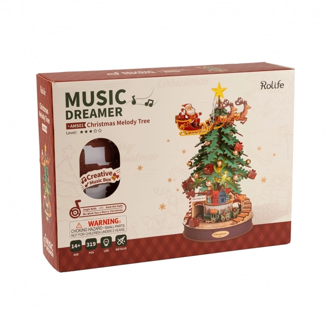RoboTime 3D houten puzzel muziekdoos Kerstboom