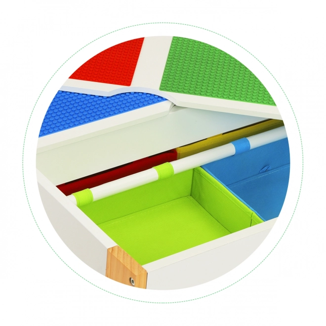ECOTOYS Houten speeltafel voor kinderen met speeltafelblad en twee stoeltjes