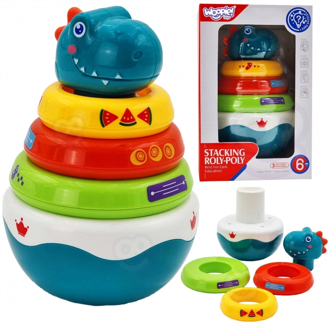 Woopie Dino sensorisch speelgoedstapel voor baby’s