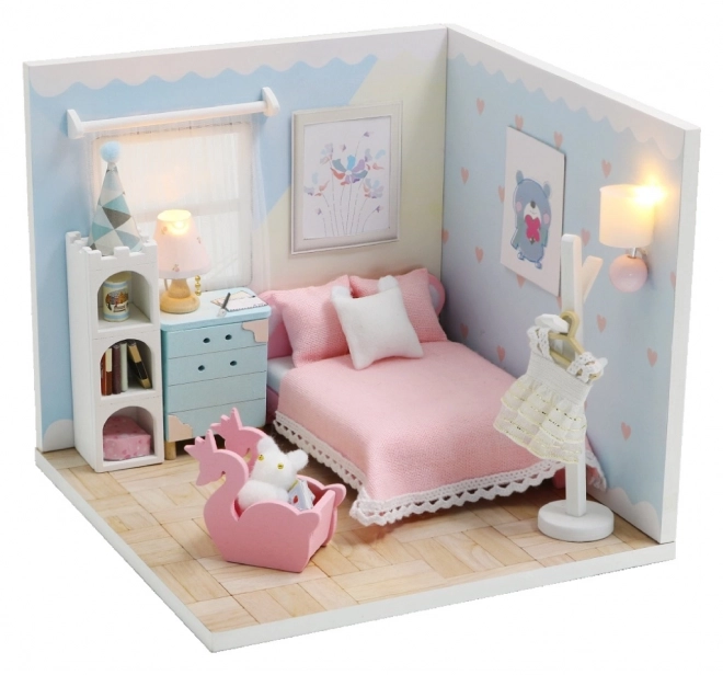 Negentien miniatuurhuisjes gezellige badkamer/Kattenhuis Miauw