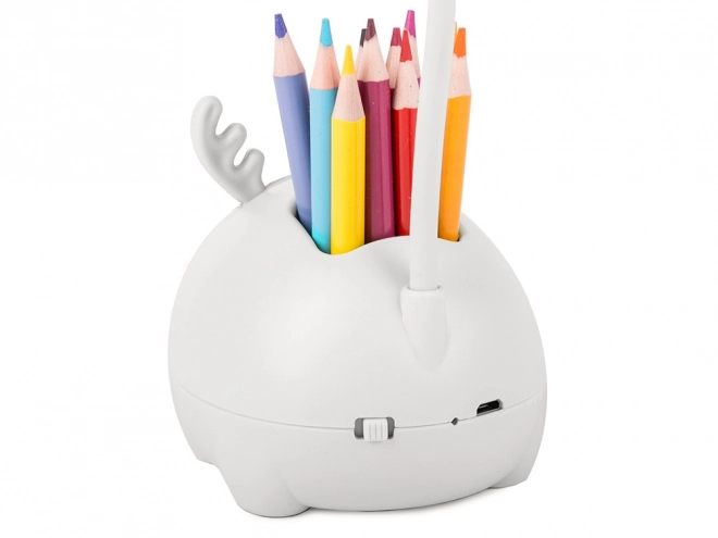 Kinder nachtlampje usb organizer telefoonstandaard voor lezen wetenschap – wit
