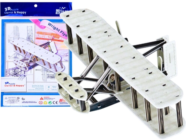 3D-puzzel Vliegtuig Wright Flyer 51 onderdelen