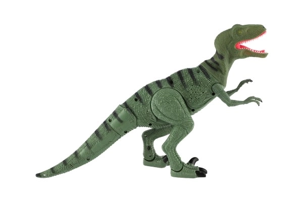 Dinosaurus lopend IC velociraptor plastic 50cm op batterijen met geluid met licht in doos 53x32,5x12cm