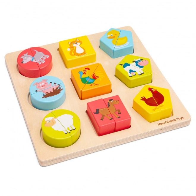 Houten inlegpuzzel Vormen en Dieren