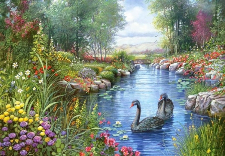 CASTORLAND puzzel zwarte zwanen 1500 stukjes