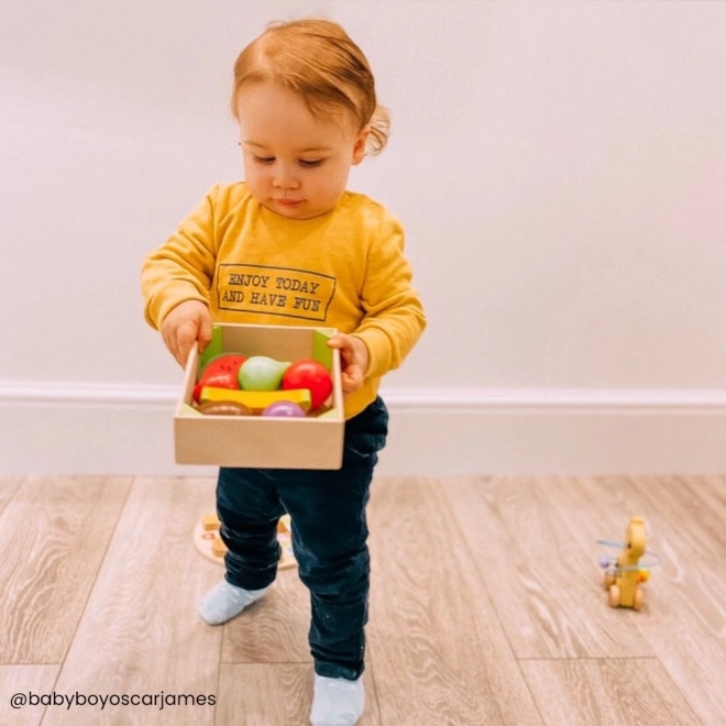 Houten speelgoed Bigjigs Toys met fruitdoos