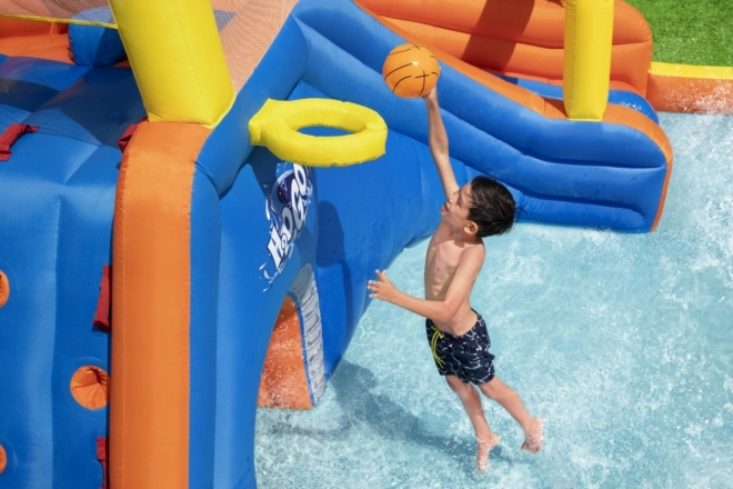 Waterkanonnen en basketbalring