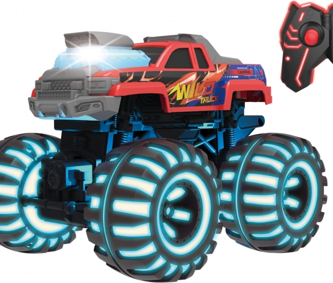 Auto Wild Truck RC met verlichte wielen 26,5 cm