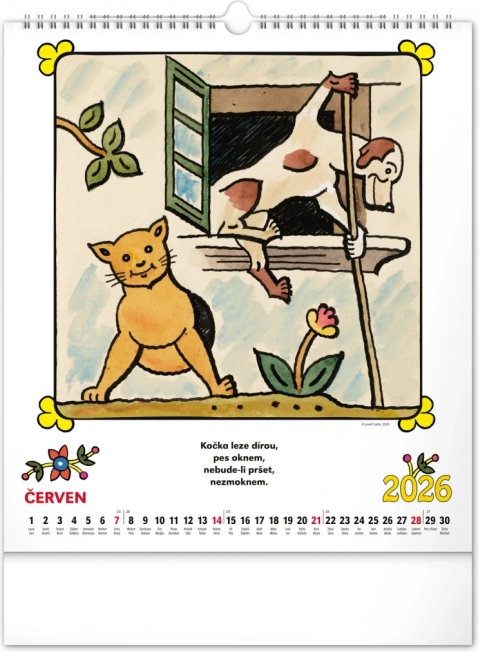Muurkalender Josef Lada - Rijmpjes 2026