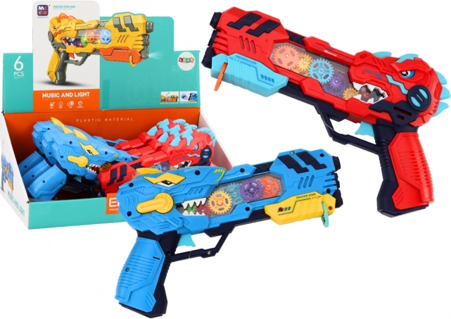 Kinderpistool met dinosaur projector met licht en geluid – blauw of rood