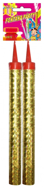 Partyfontein goud 15 cm, 50 s, 2 stuks