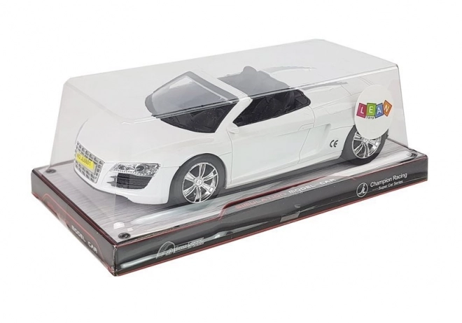 Witte cabriolet speelgoedauto met opwindbare aandrijving 1:18