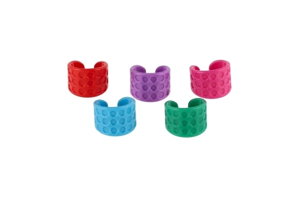 Creatieve ringen set van kunststof in doosje 12x21x3,5cm 12 stuks in doos