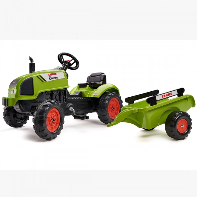 Traptractor Claas Arion 410 met aanhanger