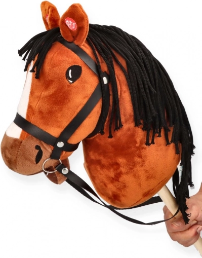 Hobby horse bruine pony op stok voor kinderen