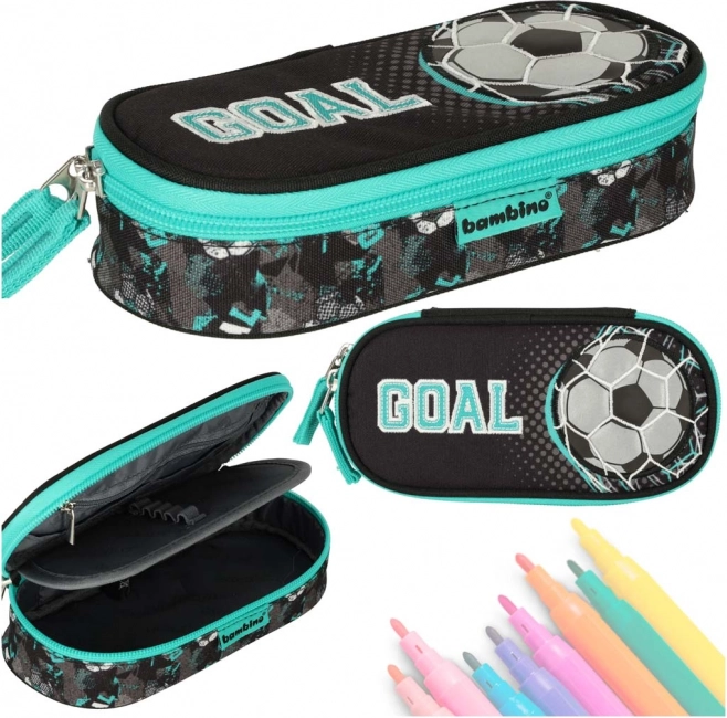 etui met één vak BAMBINO goal voetbal
