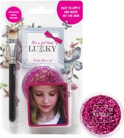 Lukky glinsterende roze lichaamsgel met kwast